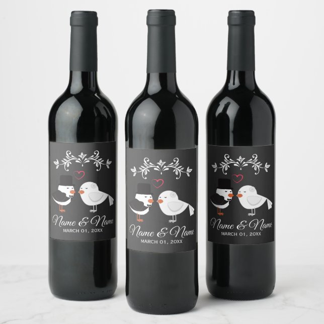 Etiqueta personalizada del frasco de vino Boda (Botellas)
