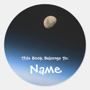 Etiqueta personalizada del libro de la luna
