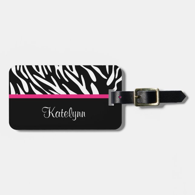 Etiqueta personalizada elegante del equipaje del (Frente Horizontal)