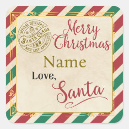 Etiqueta personalizada "Feliz Navidad, Papá Noel"