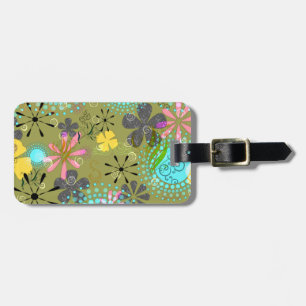 Etiqueta personalizada floral retra del equipaje