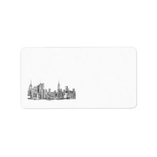Etiqueta personalizada horizonte de Nueva York