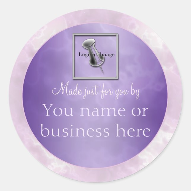 Etiqueta personalizada Marble Purple (Anverso)