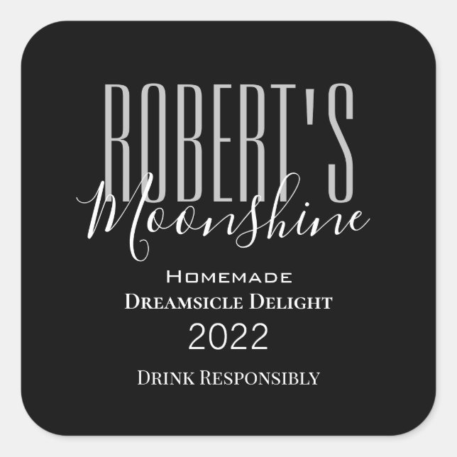 Etiqueta personalizada "Moonshine" (Anverso)