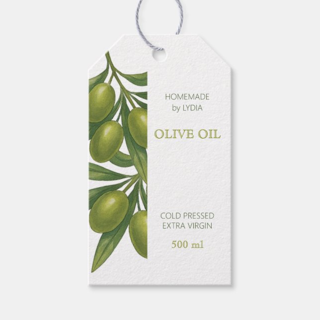 Etiqueta personalizada para aceite de oliva (Anverso)