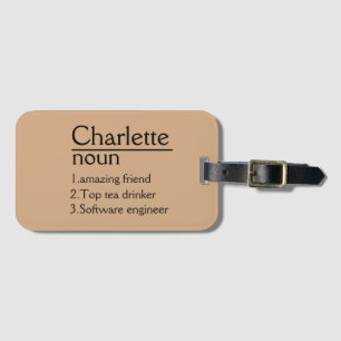 Etiqueta personalizada para el equipaje de cuero,
