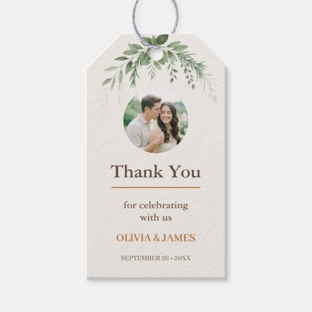 Etiqueta personalizada para regalo de boda | Rústi (Anverso)