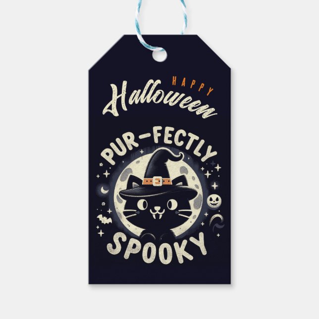 Etiqueta personalizada Purr-fectamente fantasmal (Anverso)