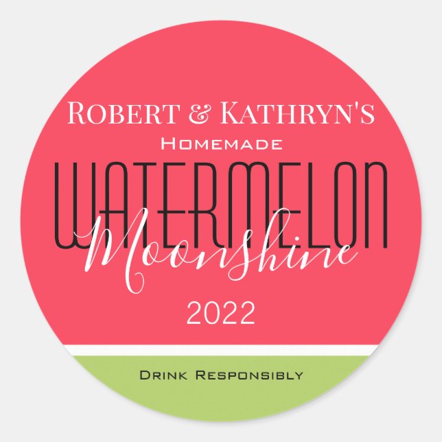 Etiqueta personalizada "Watermelon Moonshine" (Anverso)