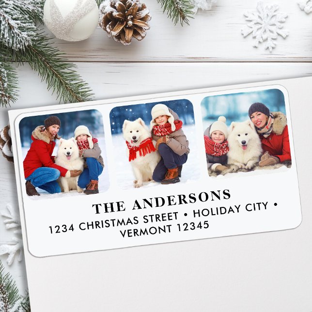 Etiqueta Personalizado 3 Mascota de fotografía Navidades Di (Subido por el creador)