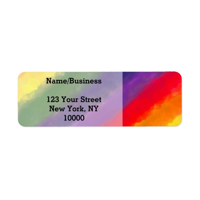 Etiqueta Personalizado arcoiris acuarela (Frente)