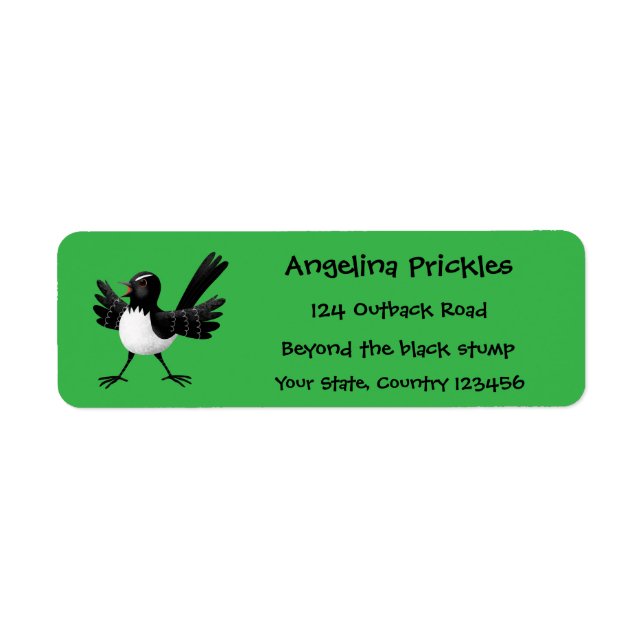 Etiqueta Personalizado australiano Willie Wagtail (Frente)