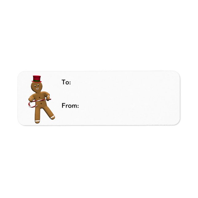 Etiqueta Personalizado bailarín Gingerbread Man Gift Labs (Frente)