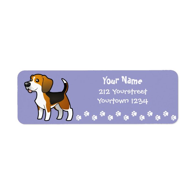 Etiqueta Personalizado Beagle (Frente)