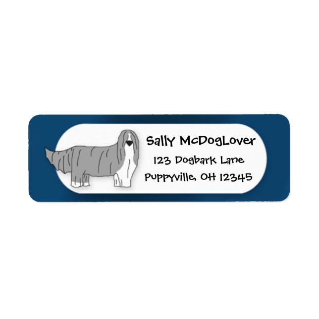 Etiqueta Personalizado Bearded Collie (Frente)