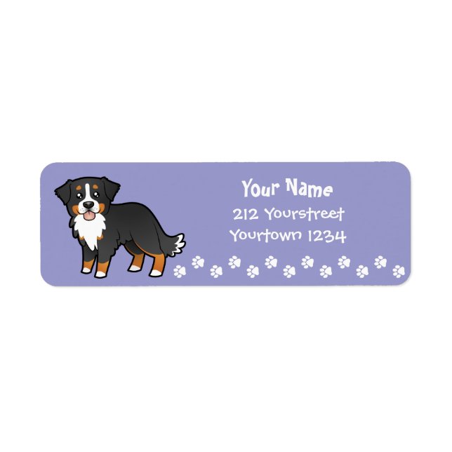 Etiqueta Personalizado Bernese Mountain Dog (Frente)