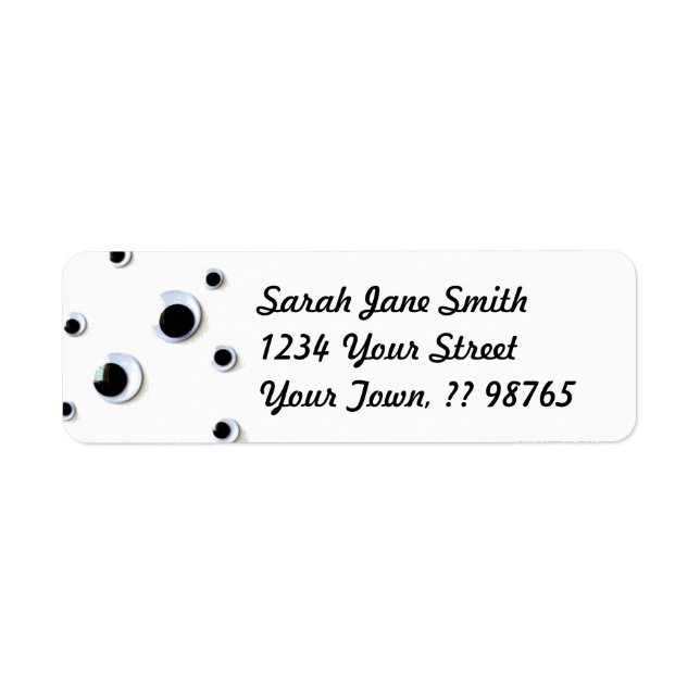 Etiqueta Personalizado blanco y negro de Google Eyes (Frente)