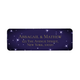 Etiqueta Personalizado Bride & Groom. Estrellas Nocturnas. 