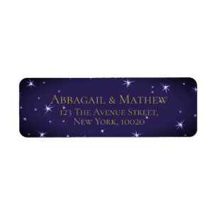 Etiqueta Personalizado Bride & Groom. Estrellas Nocturnas.