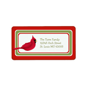 Etiqueta Personalizado caprichoso cardinal del navidad