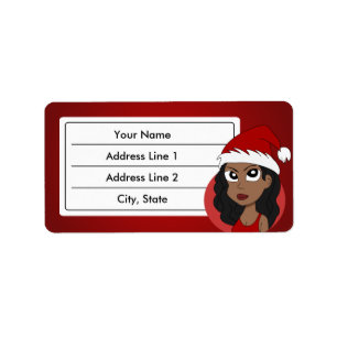 Etiqueta personalizado chica navidades