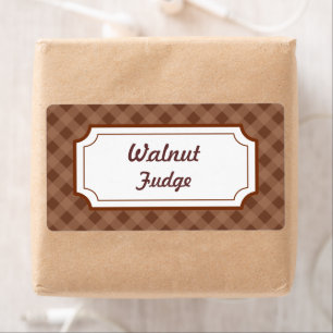 Etiqueta Personalizado Chocolate Gingham Labels