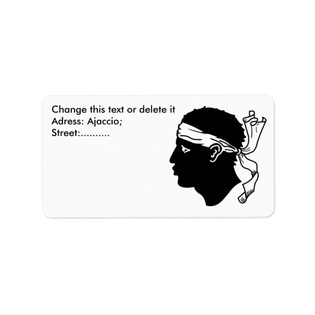 Etiqueta Personalizado con bandera de Córcega, Fra (Frente)
