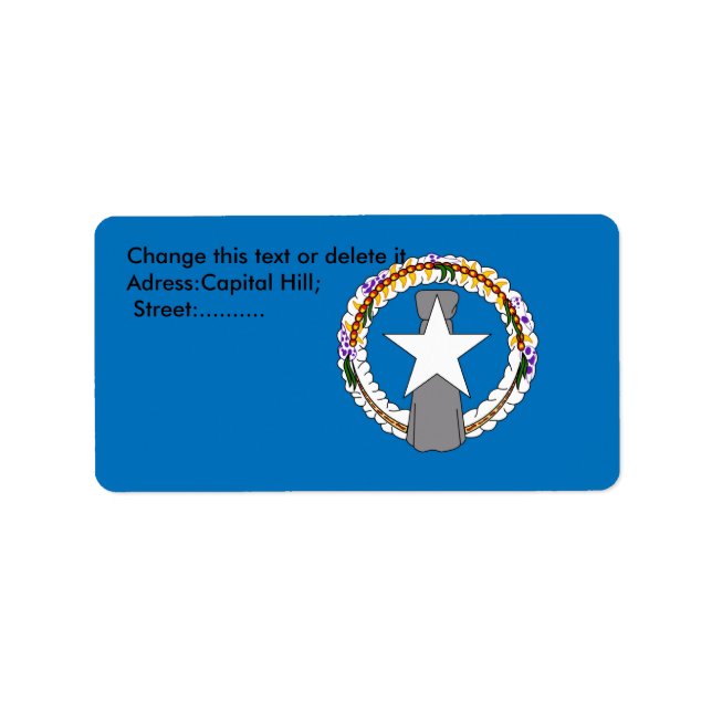 Etiqueta personalizado con bandera del norte de Ma (Frente)