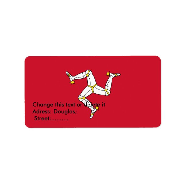 Etiqueta personalizado con Isla de Man, Reino Unid (Frente)