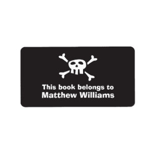 Etiqueta Personalizado cráneo banderas piratas placas de li
