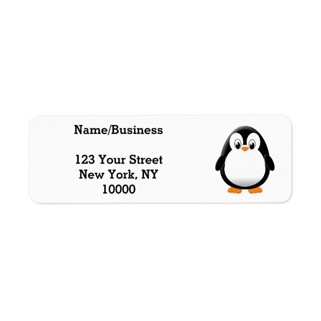Etiqueta Personalizado Cute Penguin (Frente)