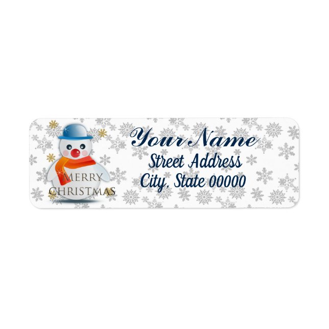 Etiqueta Personalizado Cute Snowman (Frente)