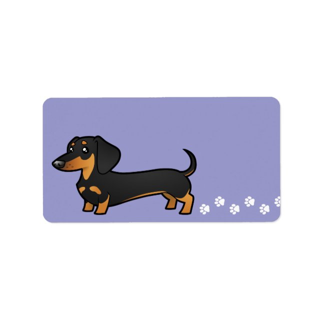 Etiqueta Personalizado Dachshund (abrigo suave) (Frente)