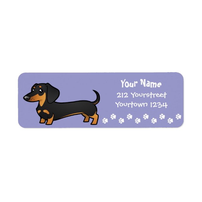 Etiqueta Personalizado Dachshund (abrigo suave) (Frente)