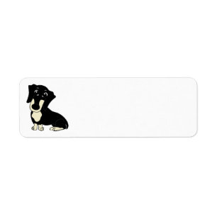 Etiqueta personalizado dachshund negro y crema