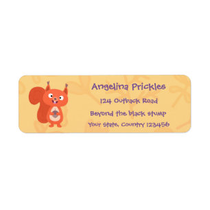 Etiqueta Personalizado de ardilla roja