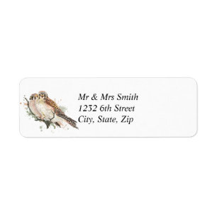 Etiqueta Personalizado de aves acuarela Cernícalo de Halcón