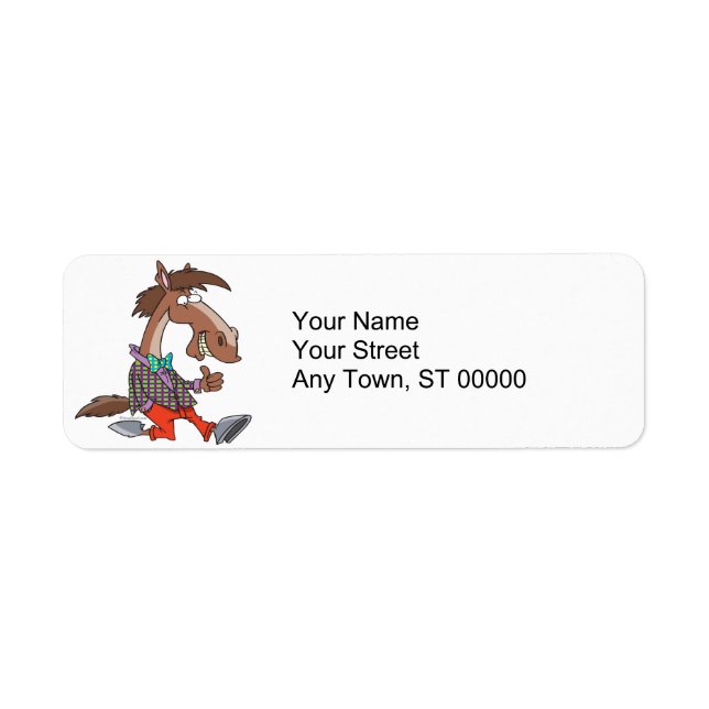 Etiqueta personalizado de caballos nerd con los pulgares ha (Frente)