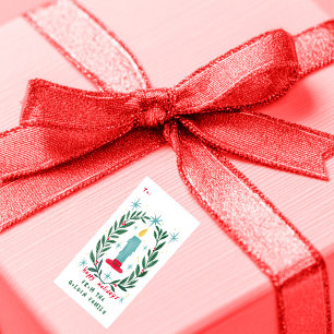 Etiqueta Personalizado de Candle de Felices Fiestas