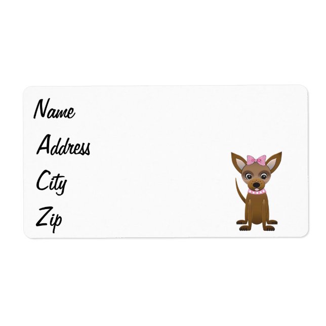 Etiqueta Personalizado de Chihuahua (Frente)