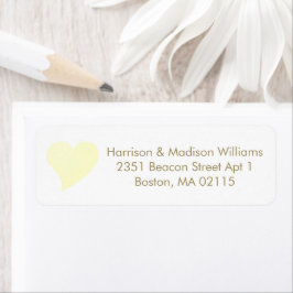 Etiqueta Personalizado de corazón amarillo pálido lindo Dir