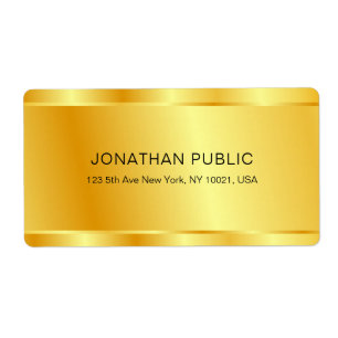 Etiqueta Personalizado de diseño con aspecto de oro elegant
