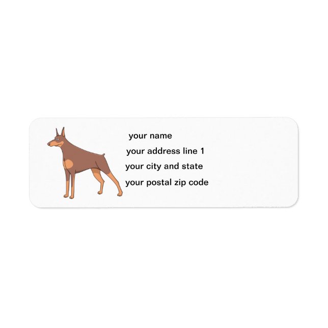 Etiqueta personalizado de doberman 2 (Frente)