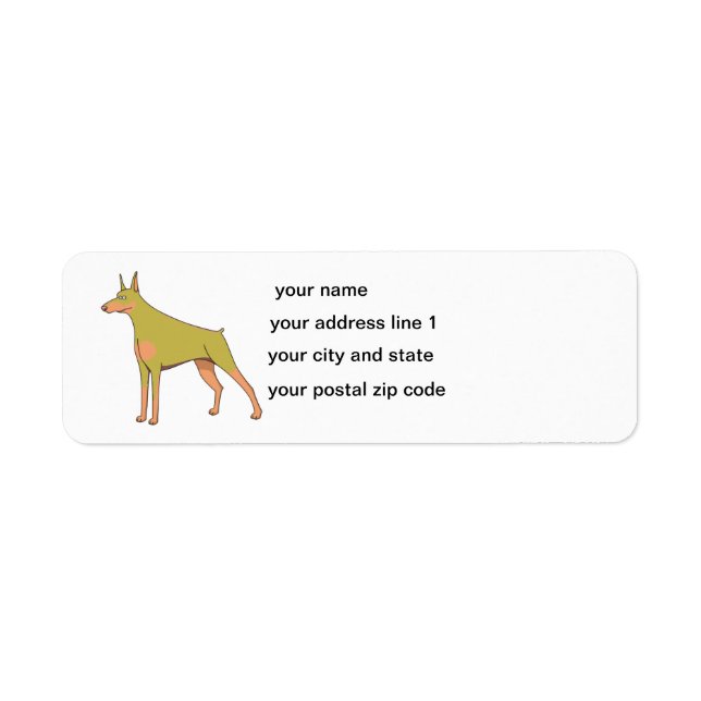 Etiqueta personalizado de doberman fawn y rust (Frente)