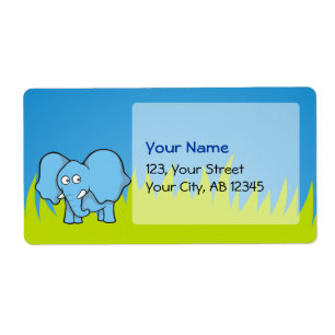 Etiqueta Personalizado de elefantes azules