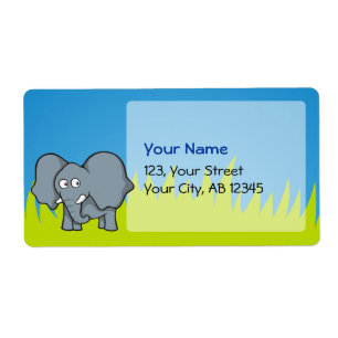 Etiqueta Personalizado de elefantes grises