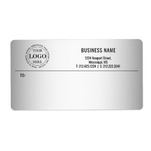 Etiqueta Personalizado de fondo gris borroso logotipo comer