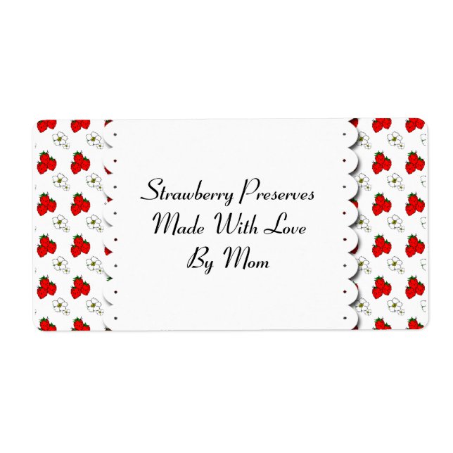 Etiqueta Personalizado de fresas y flores (Frente)