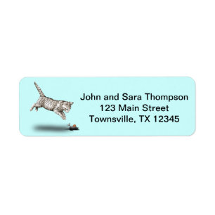 Etiqueta Personalizado de gato y ratón