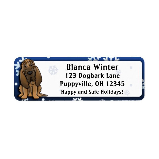 Etiqueta Personalizado de invierno Bloodhound (Frente)